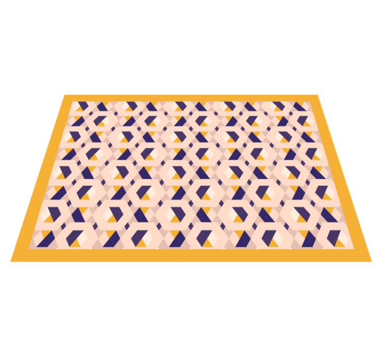 Lively geometric design kitchen vinyl rug - TenStickers