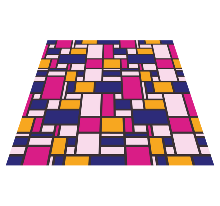 Colorful blocks geometric vinyl rug - TenStickers