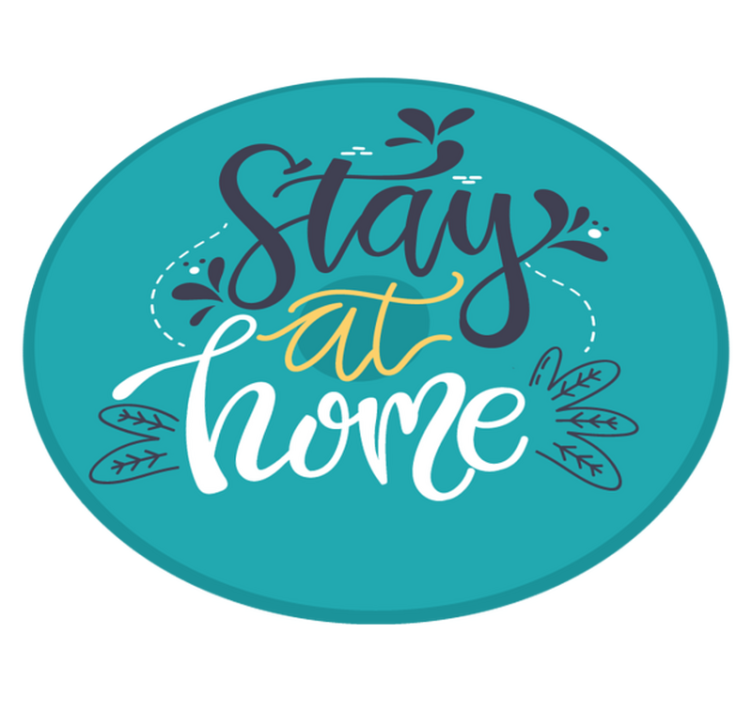 Stay At Home custom vinyl rug - TenStickers