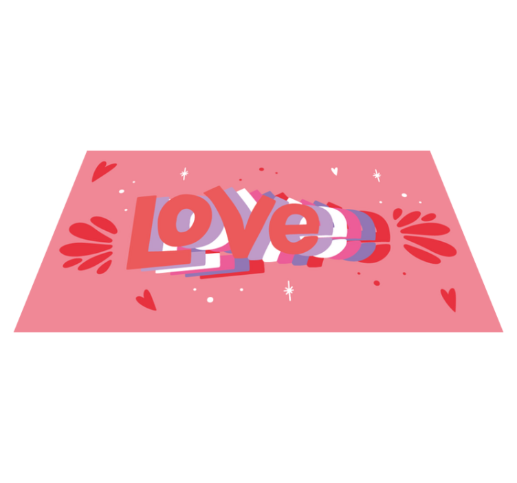 Groovy love letter custom vinyl rug - TenStickers