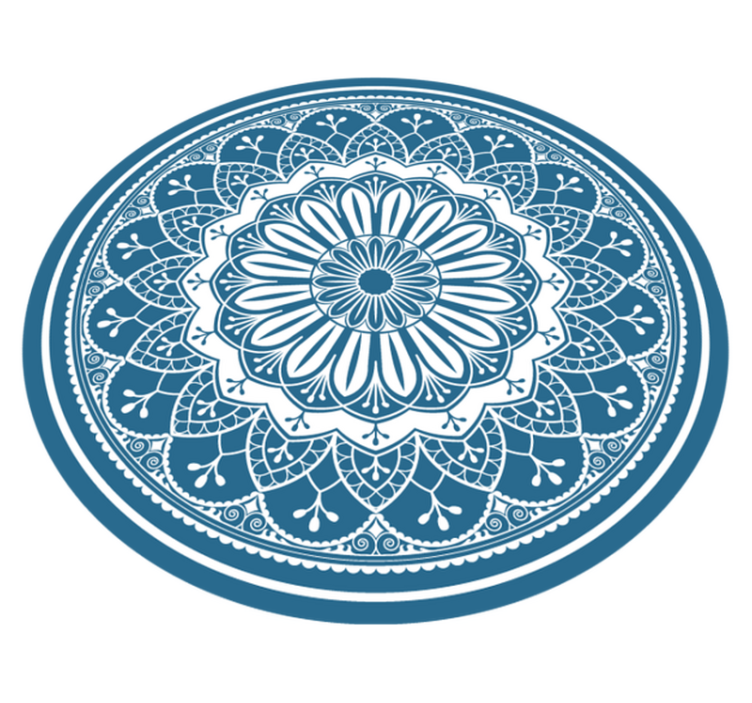 Big mandala on blue mandala vinyl rug - TenStickers