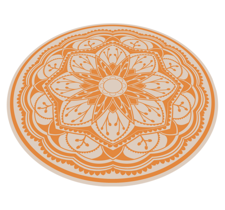 Elegant round motif mandala vinyl rug - TenStickers