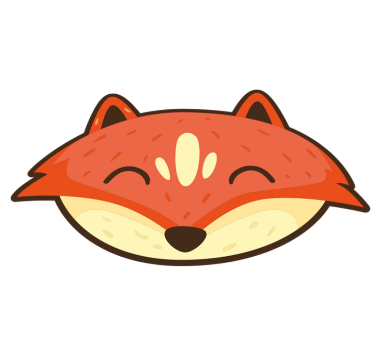 Happy fox face kids vinyl rug - TenStickers