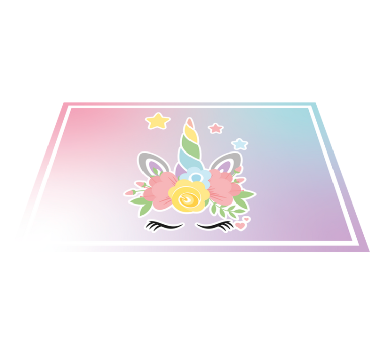 Unicorn with flowers baby play mat - TenStickers