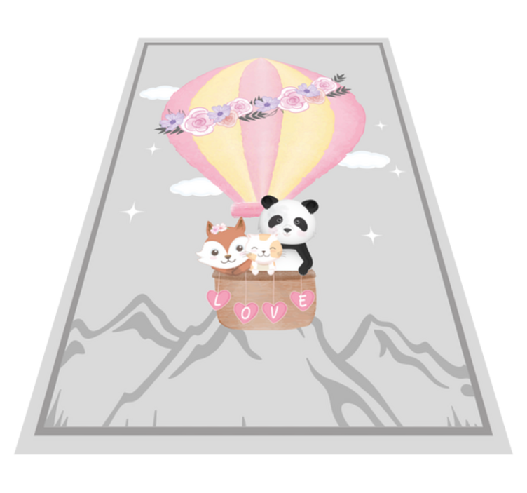 Hot Air Love kids vinyl rug - TenStickers