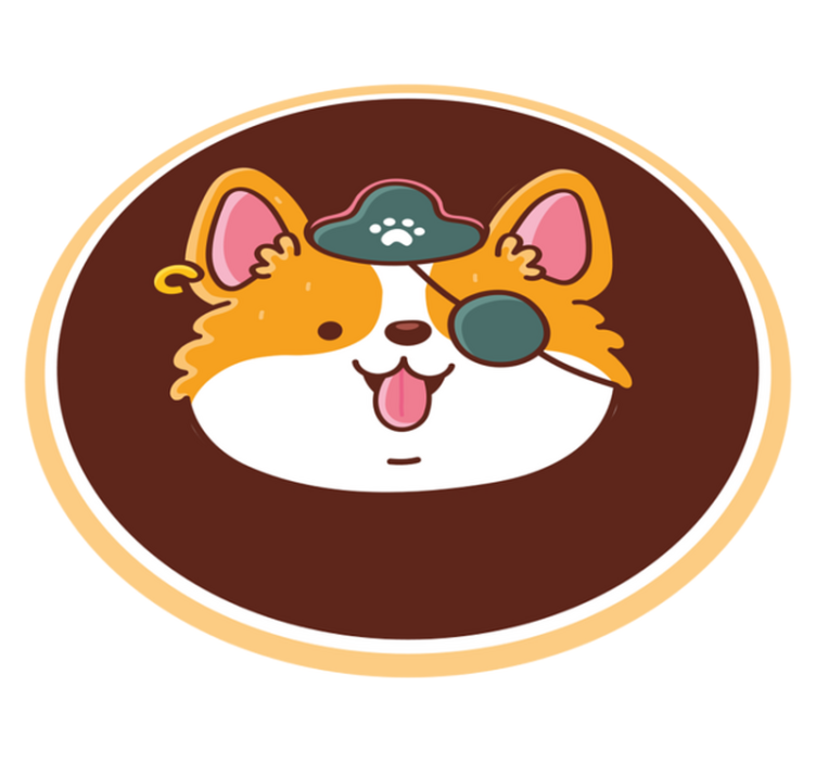 Corgi Captain Emblem modern vinyl rug - TenStickers