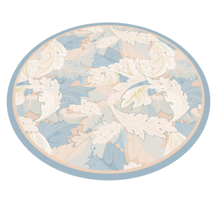 Soft Leaf Pattern flower vinyl rug - TenStickers