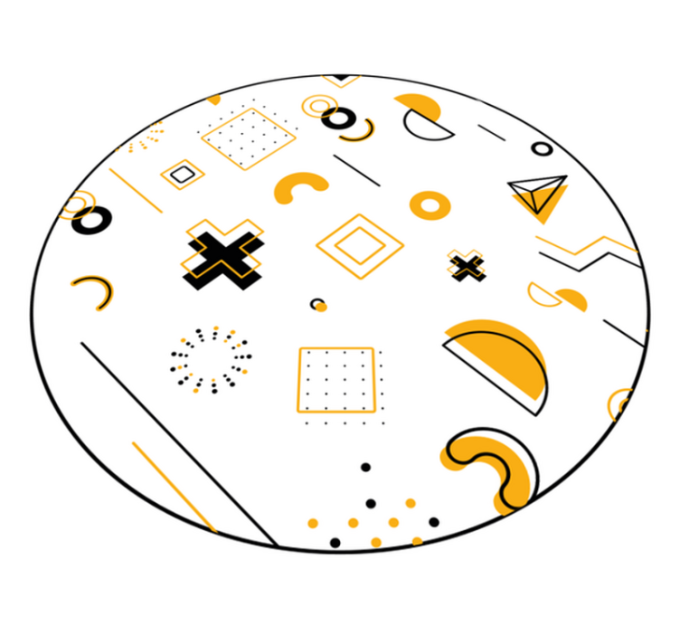 Geometric vinyl rug with contemporary math shapes - TenStickers