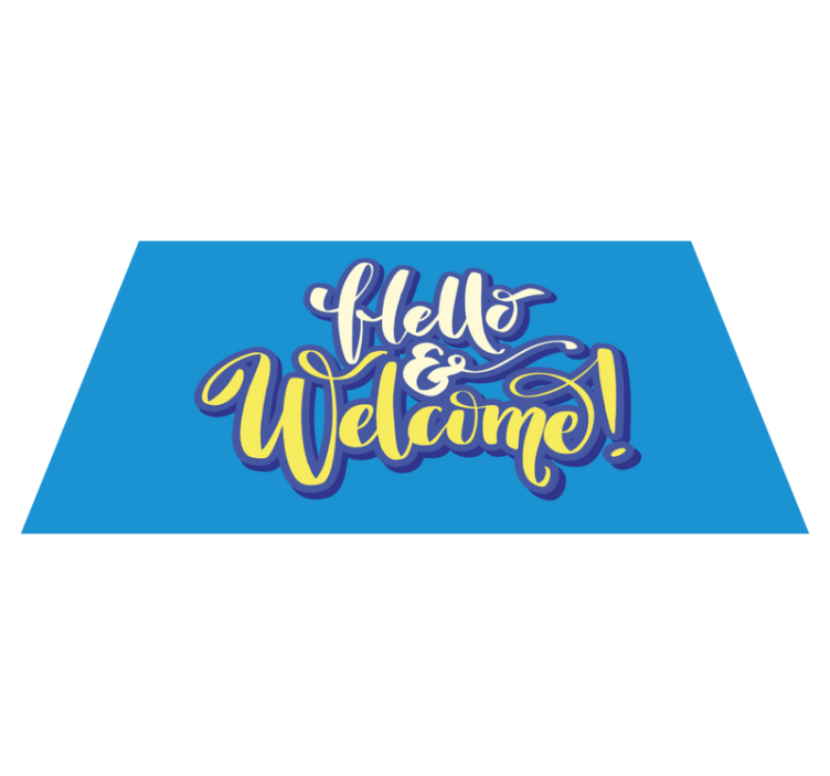 Hello and welcome entrance hall vinyl rug - TenStickers