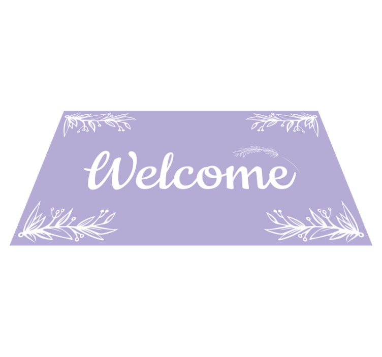 elegant floral welcome entrance hall tiles - TenStickers