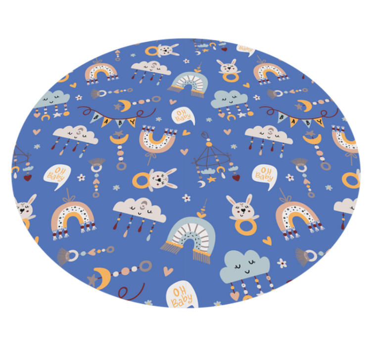 Baby Animal Patterns kids vinyl rug - TenStickers