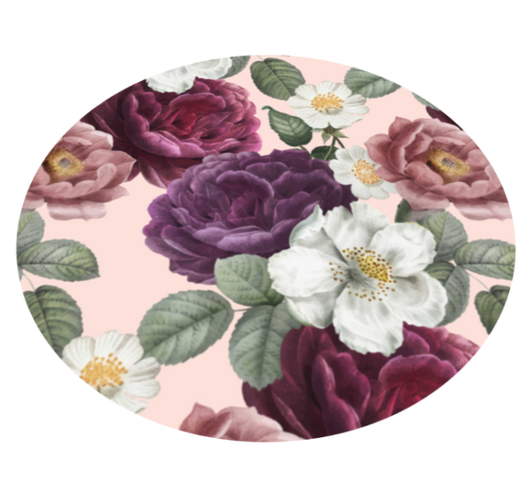 Flower vinyl rug elegant blossom design - TenStickers