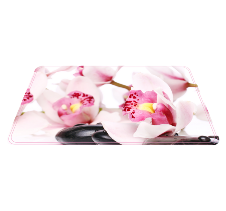 Elegant orchid design flower vinyl rug - TenStickers