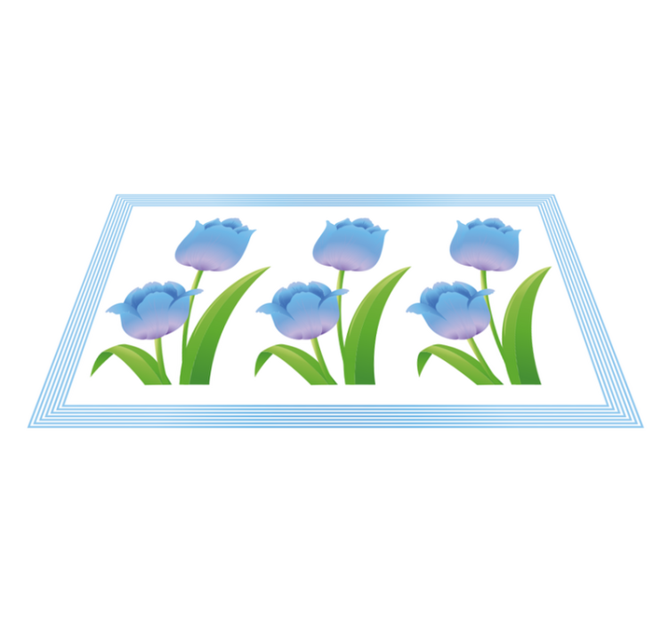 Blue Tulip Display flower vinyl rug - TenStickers