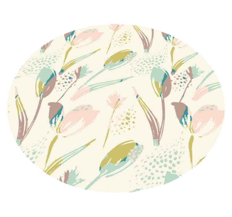 Floral Patterns Circle flower vinyl rug - TenStickers