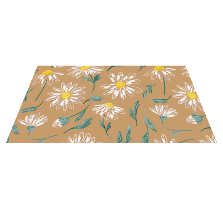 Daisy Blossom Motif flower vinyl rug - TenStickers