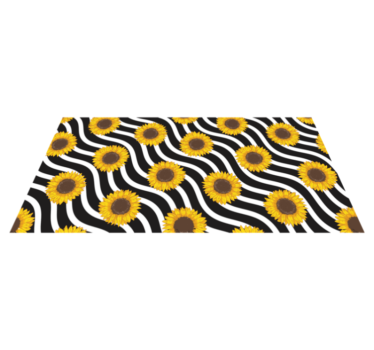 Sunflower Wave Pattern flower vinyl rug - TenStickers