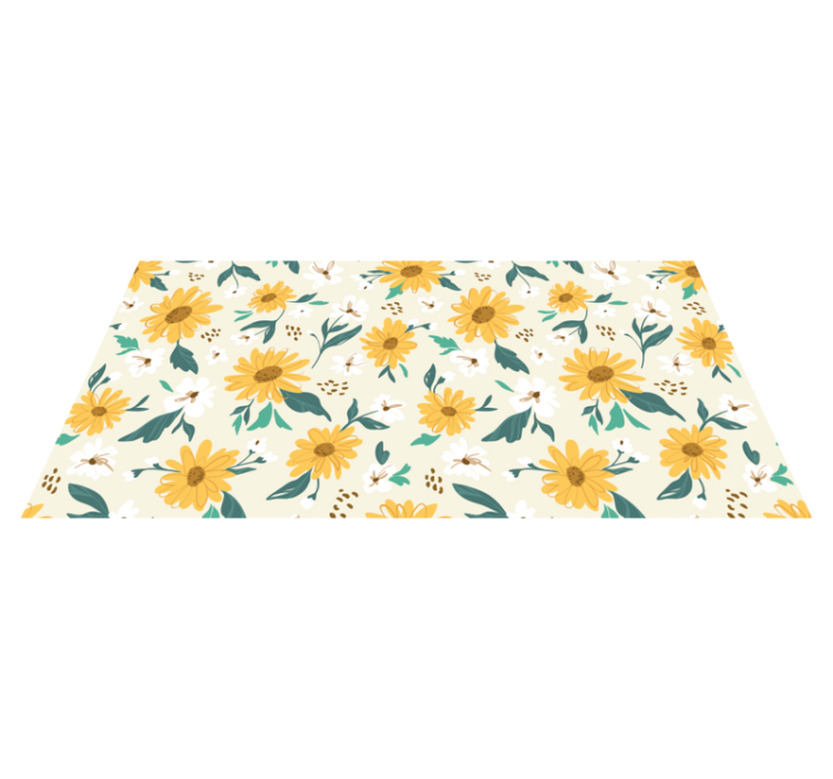 Cheerful Floral Pattern flower vinyl rug - TenStickers