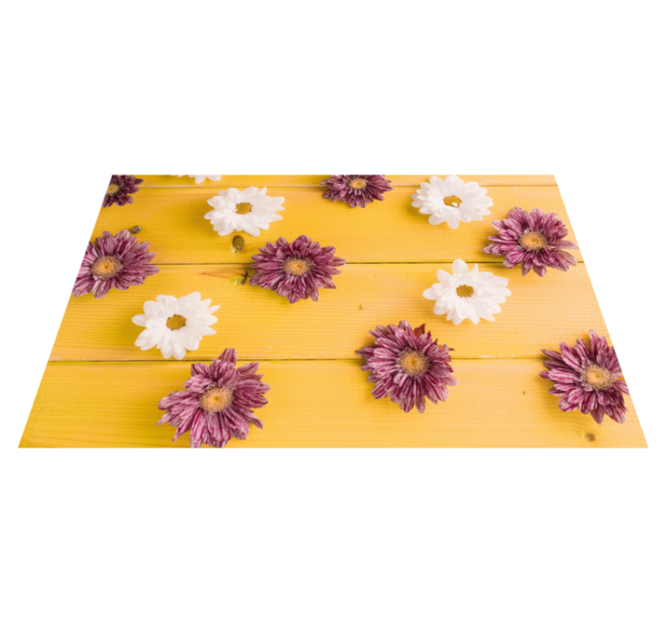 Pink and white petals flower vinyl rug - TenStickers