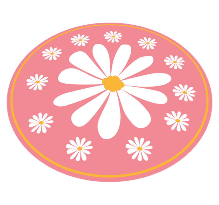Pink Floral Composition flower vinyl rug - TenStickers