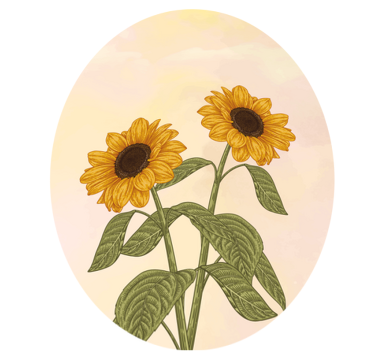 Sunflower Embrace flower vinyl rug - TenStickers