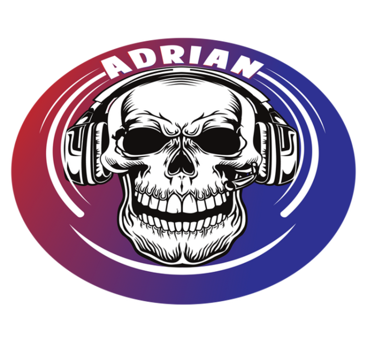 Custom skull headphones teenager vinyl rug - TenStickers