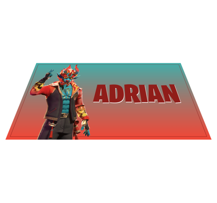 Gaming character with name teenager vinyl rug - TenStickers