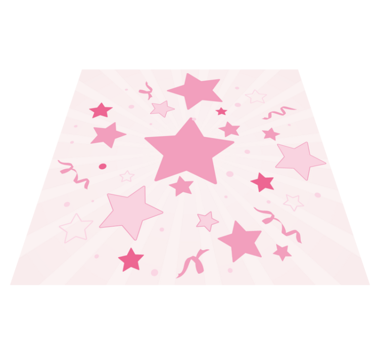 big pink stars square vinyl rug - TenStickers
