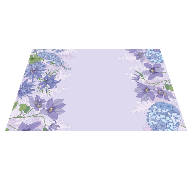 Lavender floral accents flower vinyl rug - TenStickers