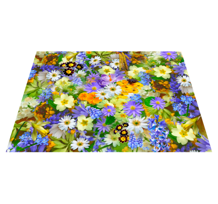 Lively Blossom Concept flower vinyl rug - TenStickers