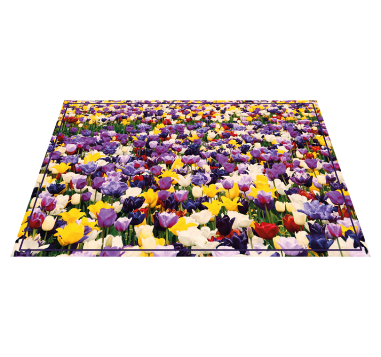 Colorful realistic explosion flower vinyl rug - TenStickers