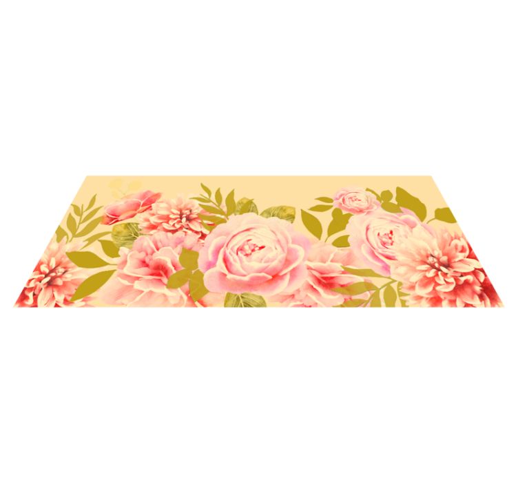 Blooming Floral Elegance flower vinyl rug - TenStickers