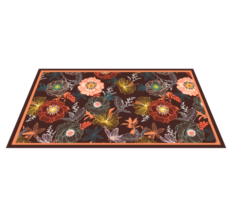 Vintage burst design flower vinyl rug - TenStickers