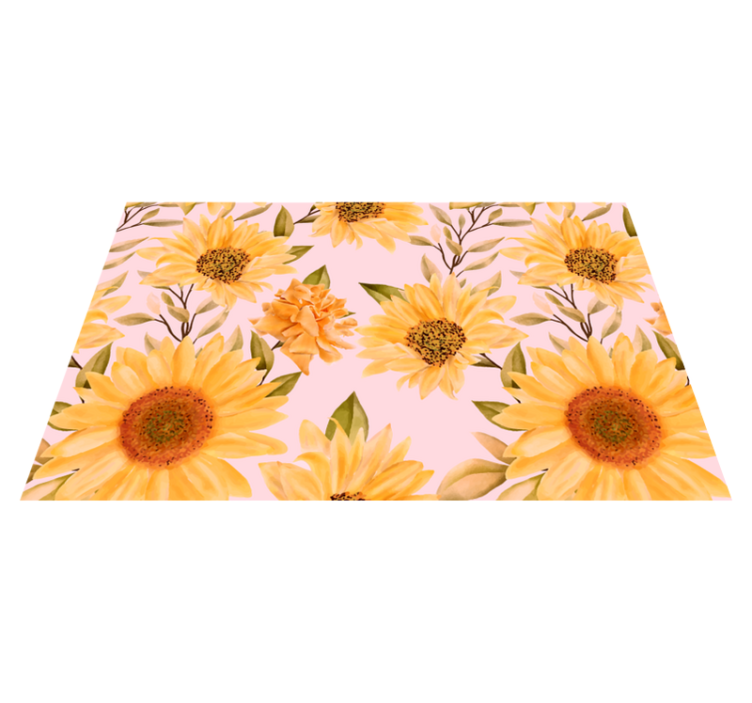 Sunflower Floral Concept flower vinyl rug - TenStickers