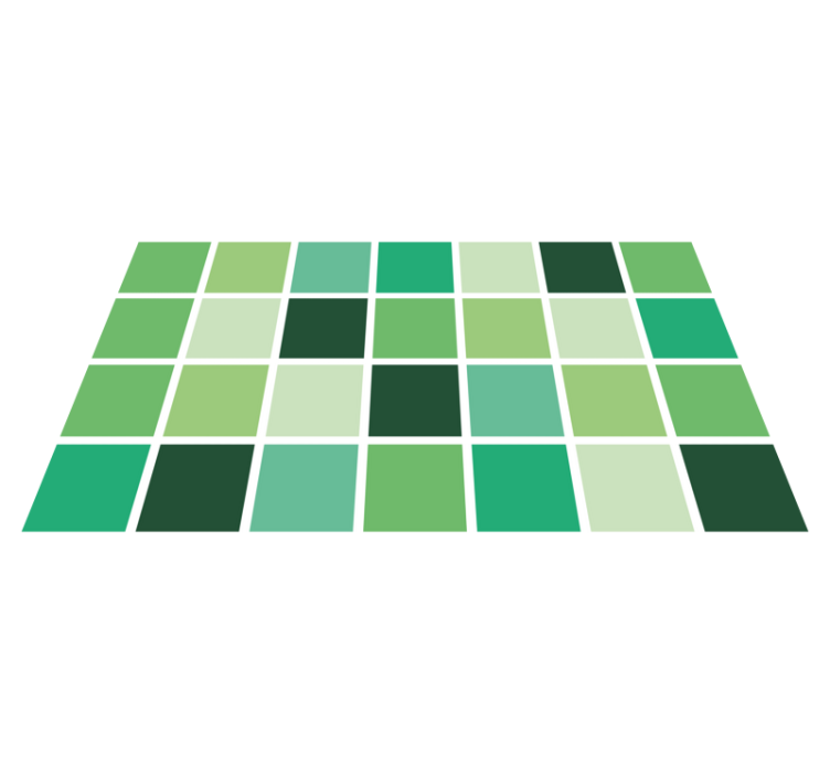 Green Color Blocks bathroom vinyl rug - TenStickers