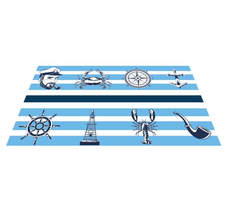 Coastal Nautical Themes bathroom vinyl rug - TenStickers