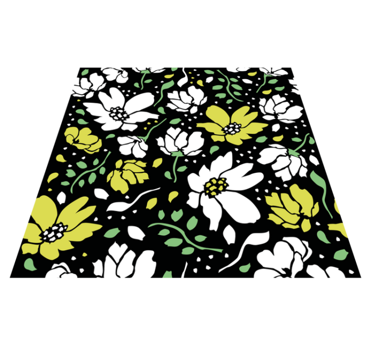 Bold Floral Pattern flower vinyl rug - TenStickers