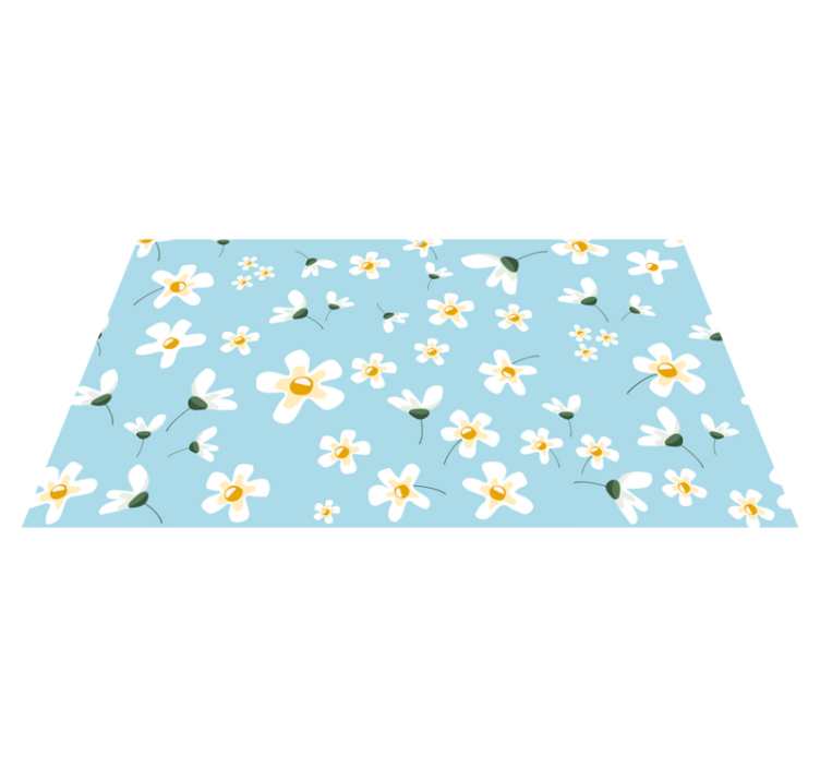 Daisy Blossom Pattern flower vinyl rug - TenStickers