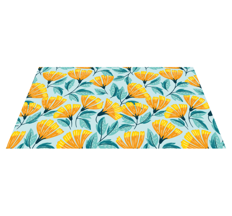 Lively Botanical Motif flower vinyl rug - TenStickers