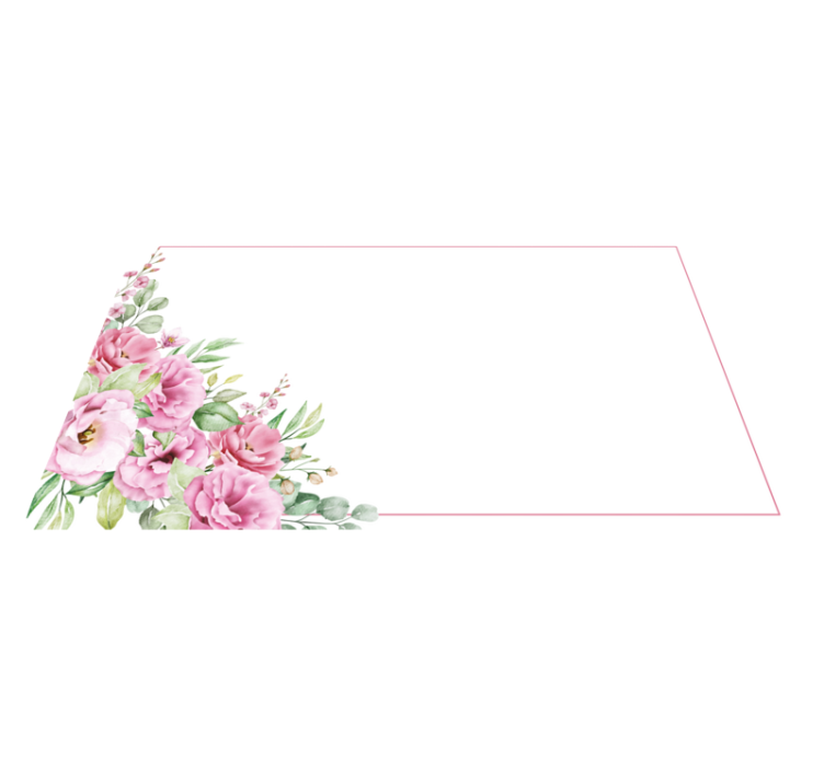 Pink elegant arrangement flower vinyl rug - TenStickers