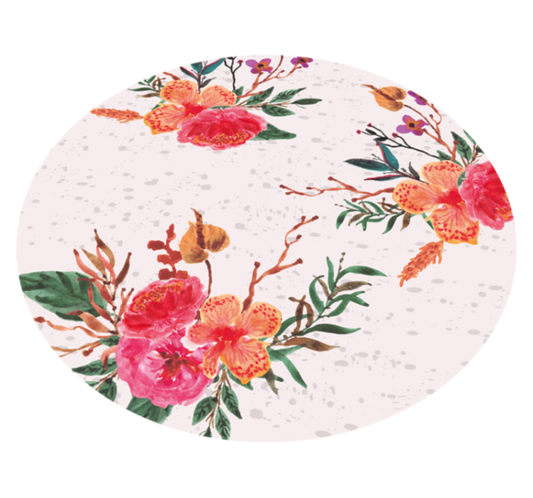 Peonies and orchids flower vinyl rug - TenStickers
