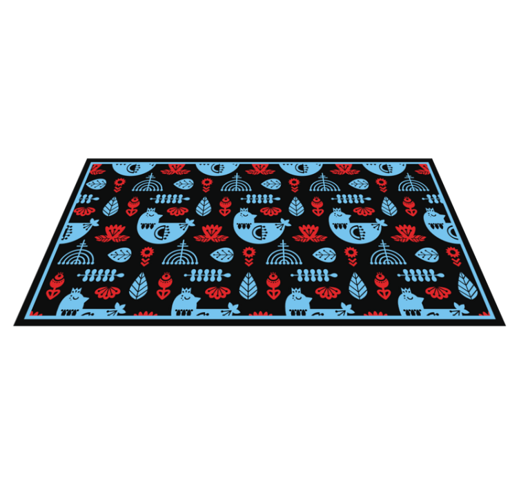 Colorful folk patterns animal vinyl rug - TenStickers