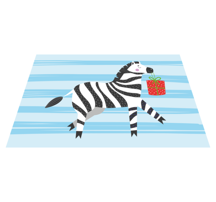 Zebra with gift animal vinyl rug - TenStickers