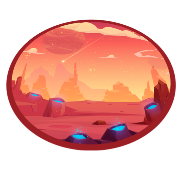 Cosmic Desert Scene star vinyl rug - TenStickers