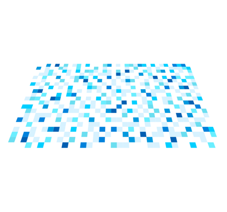 Blue Mosaic Motif tile vinyl rug - TenStickers