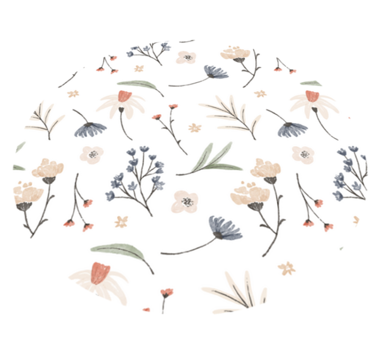 Minimalist elegant design flower vinyl rug - TenStickers