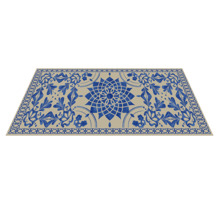 Complex Botanical Motif mandala vinyl rug - TenStickers