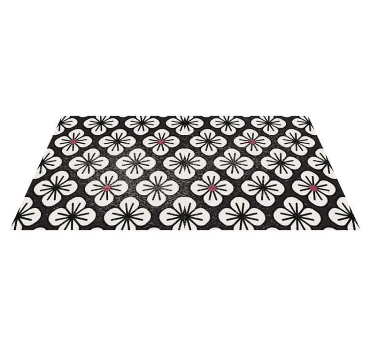 Stylish brown clovers flower vinyl rug - TenStickers