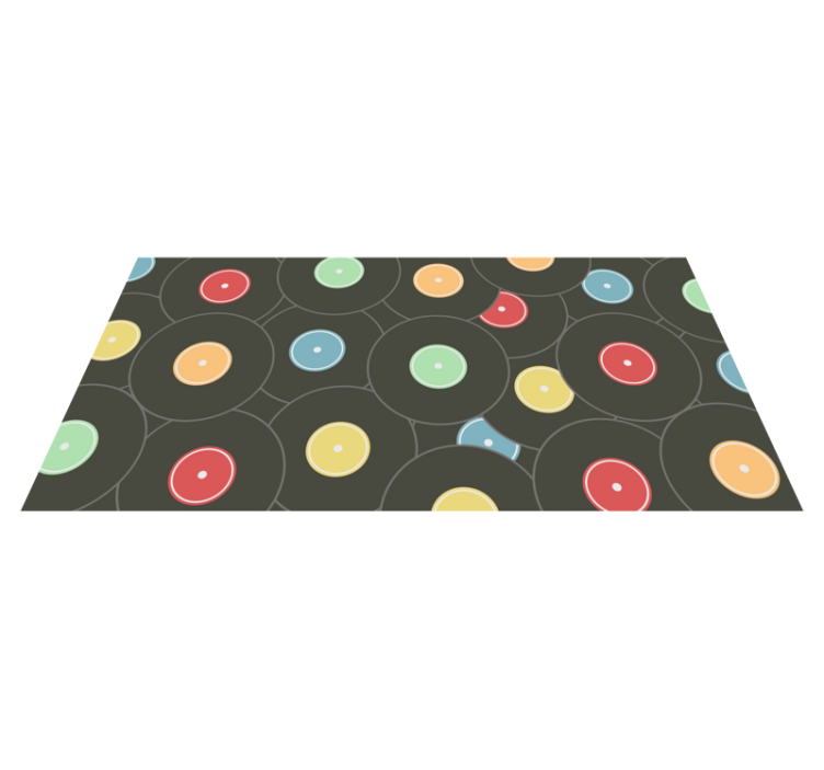 Teenager vinyl rug with colorful vinyl discs - TenStickers