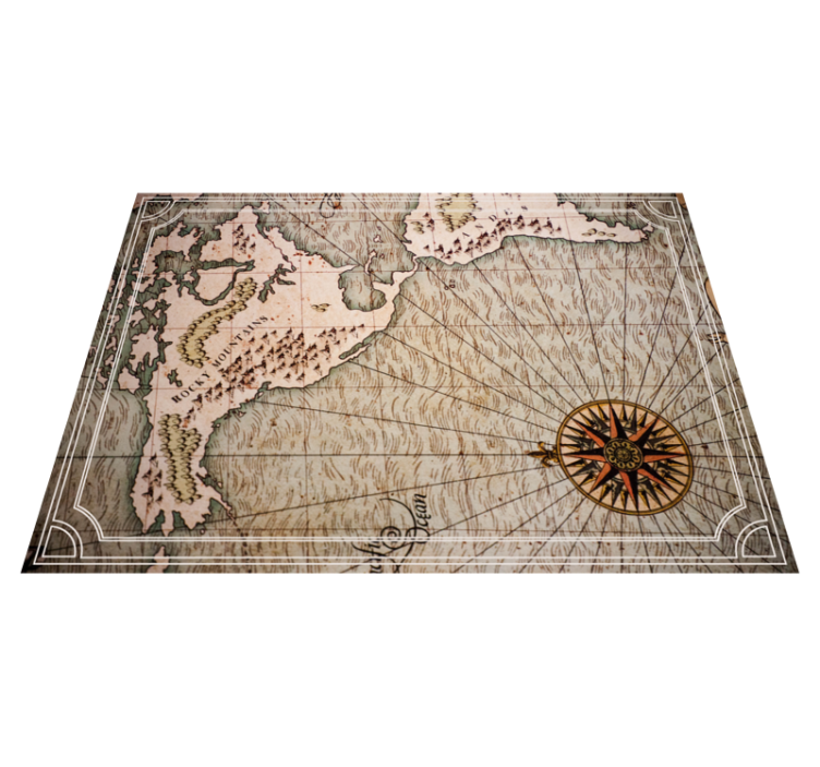 Antique nautical chart world map vinyl rug - TenStickers